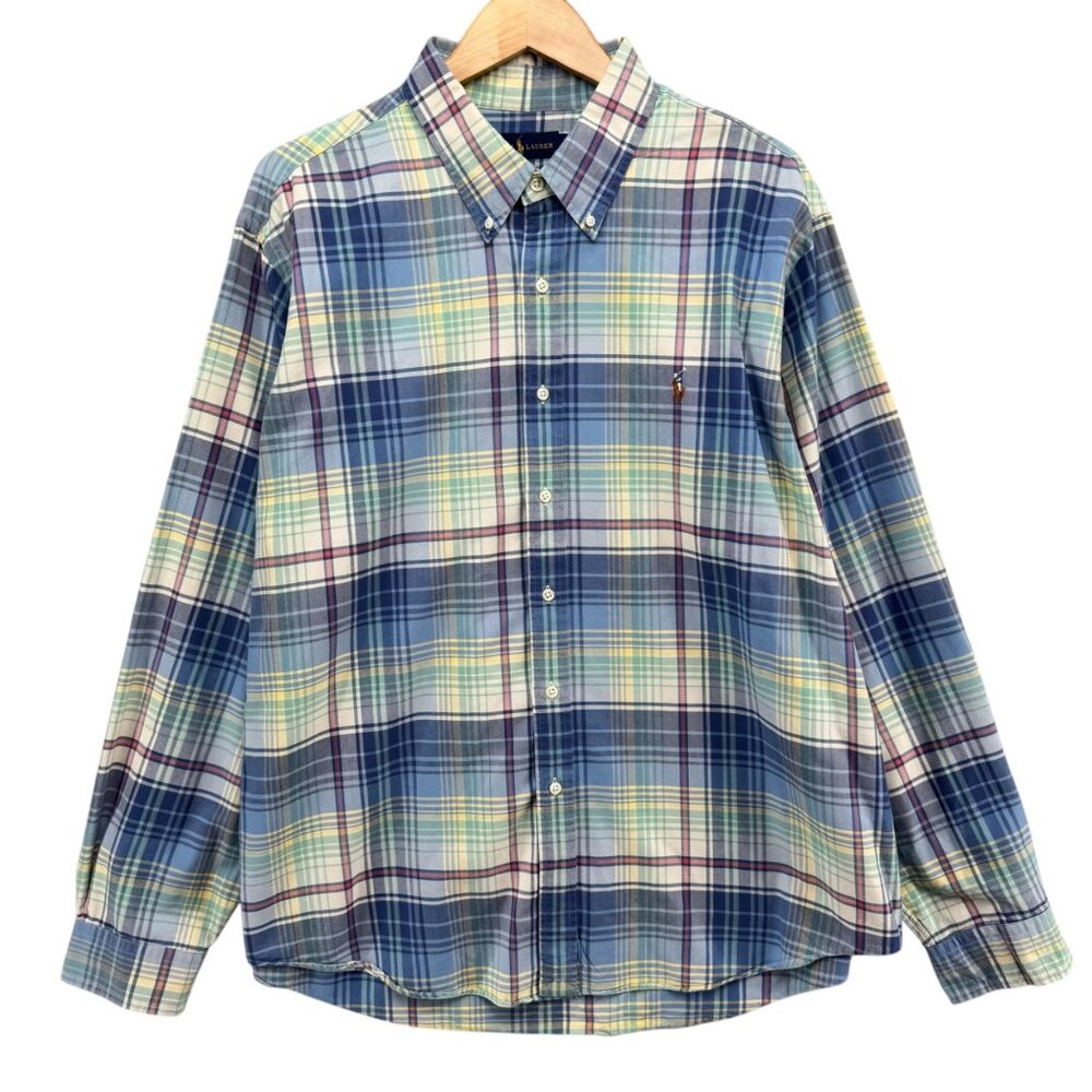 Ralph Lauren Plaid Shirt Mens Multicolor Long Sleeve Button Down Size XXL